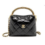 Túi Chanel 24B Hobo Clutch with Chain Bag Black Lambskin GHW sang trọng