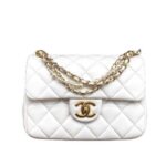 Túi Chanel 24P Mini Flap Bag White Lambskin GHW Trắng sang trọng
