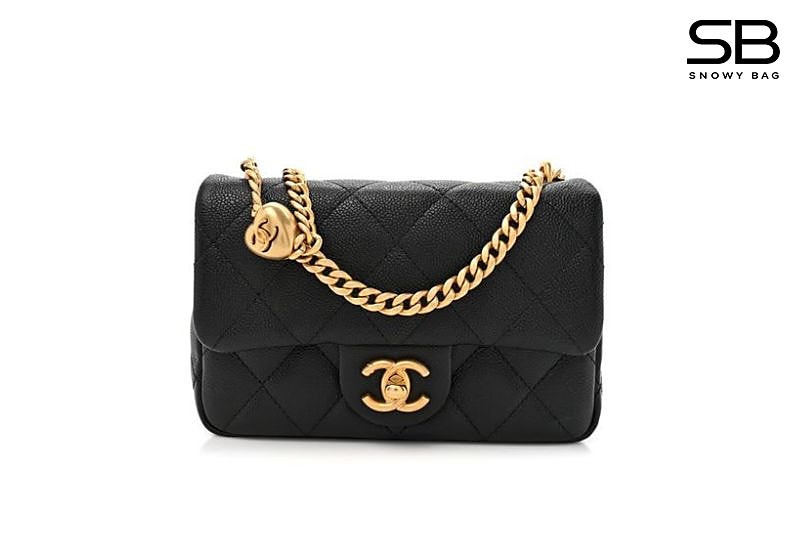 Túi Chanel 24P Mini Sweetheart Crush Flap Bag Black Caviar sang trọng