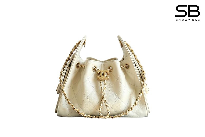 Túi Chanel 25 Mini Hobo Handbag Cream Caviar Màu Kem sang trọng