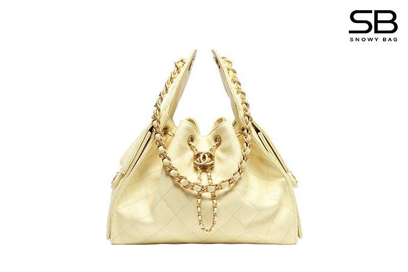 Túi Chanel 25 Small Handbag Light Yellow Caviar Size 30 Vàng Nhạt sang trọng