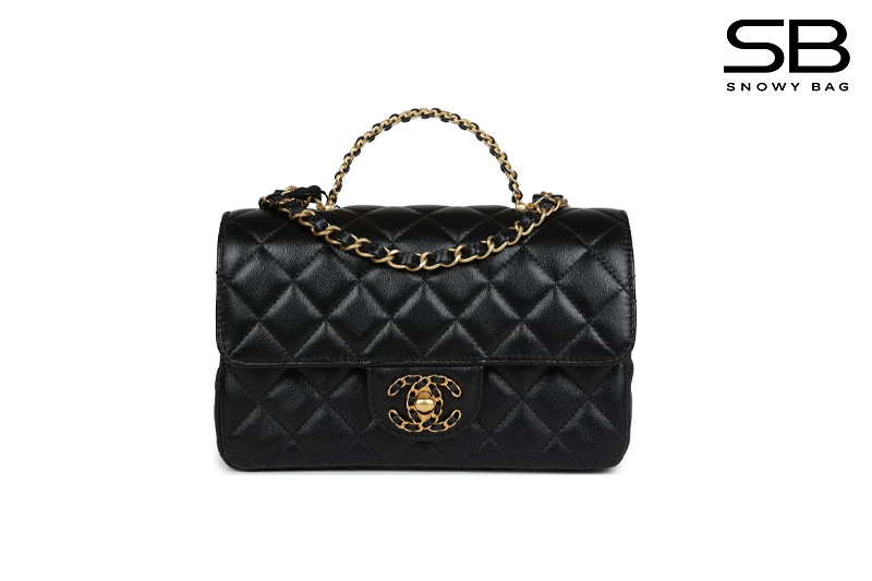 Túi Chanel 25b Mini Classic Flap with Handle Black Caviar sang trọng