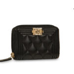 Túi Chanel Boy Zip Coin Purse Black Lambskin GHW Màu Đen sang trọng