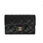 Túi Chanel Classic Flap Card Holder Black Caviar GHW Khóa Vàng sang trọng