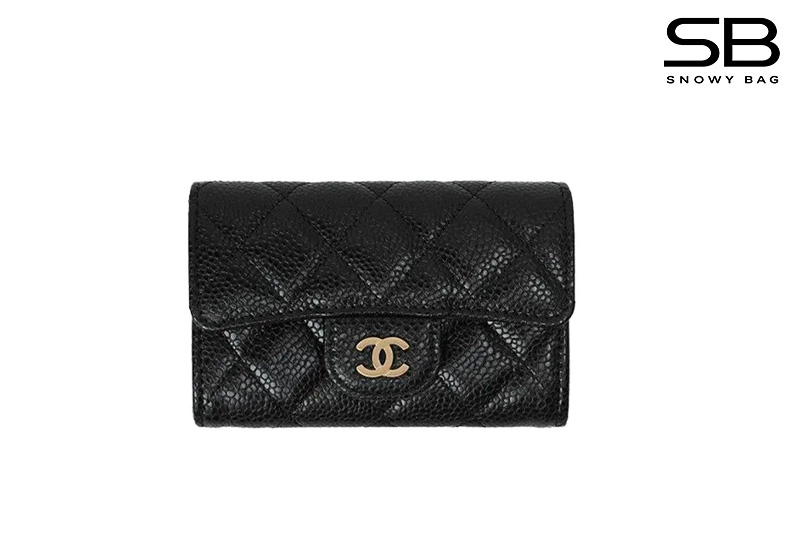 Túi Chanel Classic Flap Card Holder Black Caviar GHW Khóa Vàng sang trọng