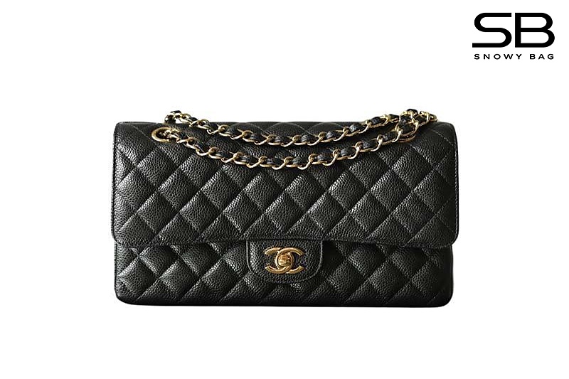 Túi Chanel Classic Medium Black Caviar GHW 25.5CM Đen Khóa Vàng sang trọng