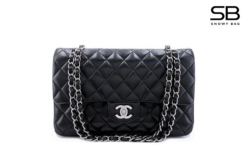 Túi Chanel Classic Medium Black Lambskin SHW Size 25 Màu Đen sang trọng