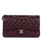 Túi Chanel Classic Medium Burgundy Caviar Đỏ Sẫm Nắp Không Viền sang trọng và thanh lịch