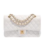 Túi Chanel Classic Medium White Caviar GHW Trắng Khóa Vàng sang trọng