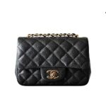 Túi Chanel Classic Mini Square Black Caviar GHW 16.5CM Đen sang trọng