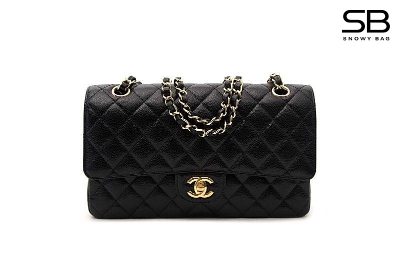 Túi Chanel Classic Small Black Caviar GHW Đen Khóa Vàng sang trọng