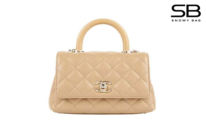 Túi Chanel Coco Mini 7.5 Flap Beige Caviar GHW 19CM Màu Be sang trọng