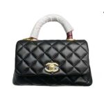 Túi Chanel Coco Mini 7.5 Flap Black Lambskin Lizard GHW 19CM màu đen sang trọng