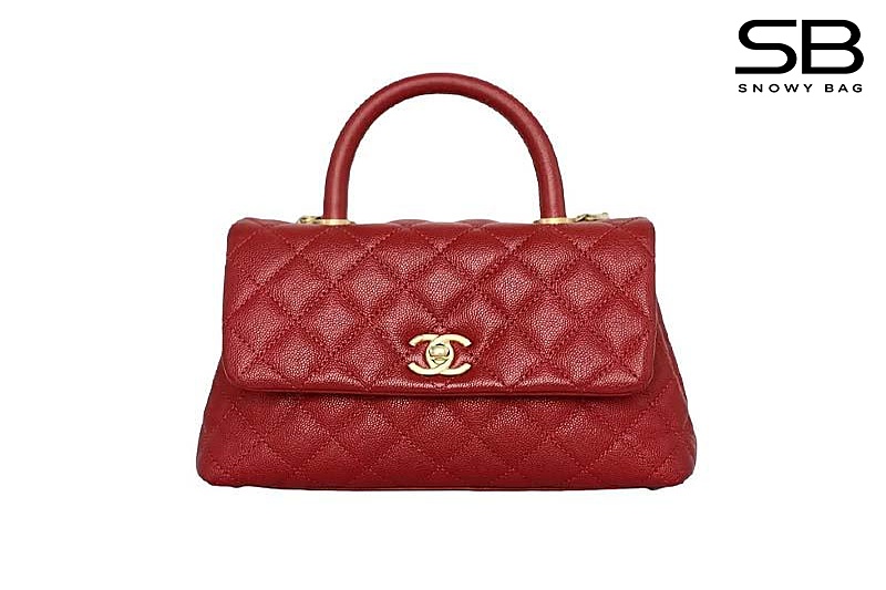 Túi Chanel Coco Small Bag 9.5 Flap Red Caviar GHW 24CM Màu Đỏ sang trọng