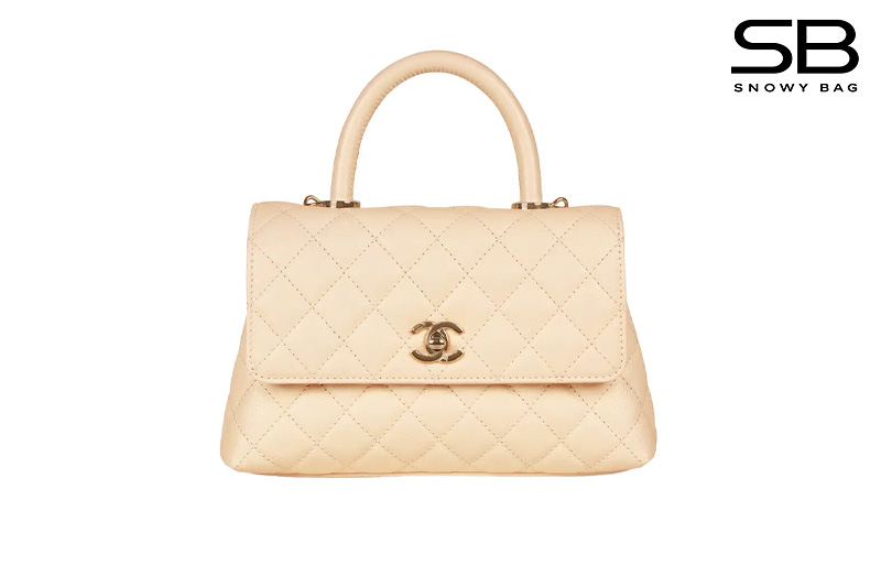 Túi Chanel Coco Small Flap Bag with Top Handle Beige Caviar sang trọng