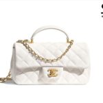 Túi Chanel Flap Bag Mini 8 Top Handle White Caviar 20CM Trắng sang trọng
