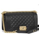 Túi Chanel Le Boy Medium Black Caviar GHW 25CM Màu Đen sang trọng