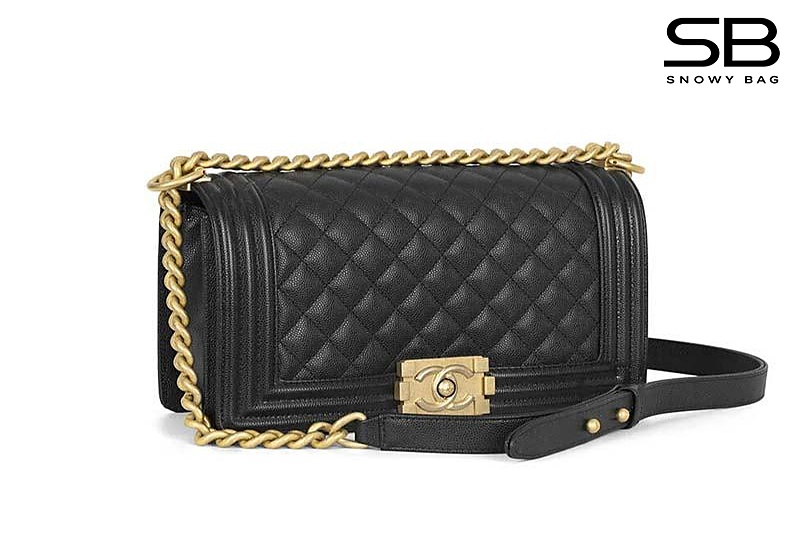 Túi Chanel Le Boy Medium Black Caviar GHW 25CM Màu Đen sang trọng
