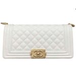 Túi Chanel Le Boy Medium White Caviar GHW 25CM Màu Trắng sang trọng