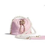 Túi Chanel Mini Drawstring Bag with Pearl Chain 12CM Màu Hồng sang trọng