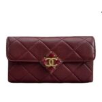 Túi Chanel Mini Flap Bag Diamond Lock Bordeaux màu đỏ 19CM sang trọng