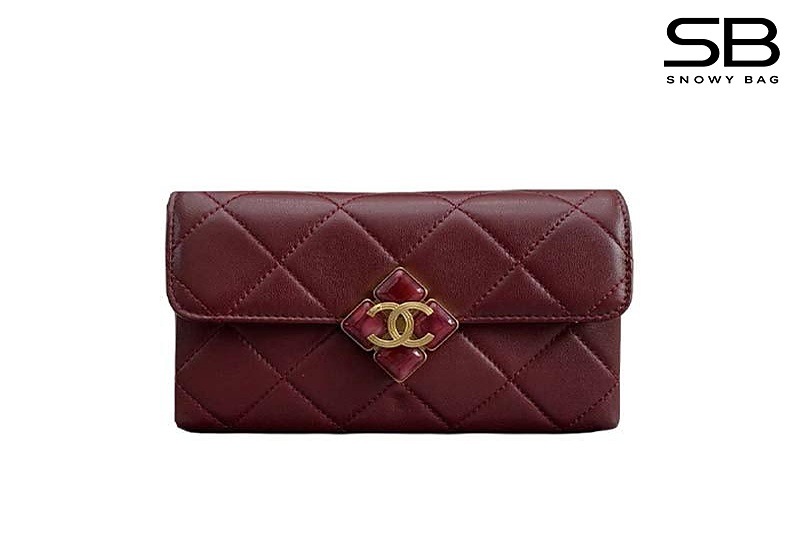 Túi Chanel Mini Flap Bag Diamond Lock Bordeaux màu đỏ 19CM sang trọng