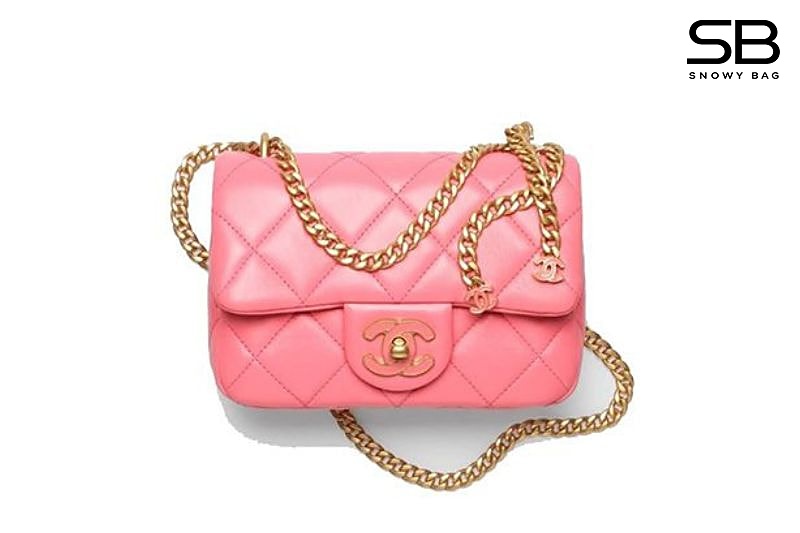 Túi Chanel Mini Square Flap Bag Pink Lambskin Enamel GHW sang trọng