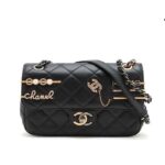 Túi Chanel Pearls Charms Small Flap Bag Black Lambskin Màu Đen 22CM sang trọng