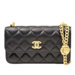 Túi Chanel Camellia Crush Phone Holder Black Lambskin Đen sang trọng