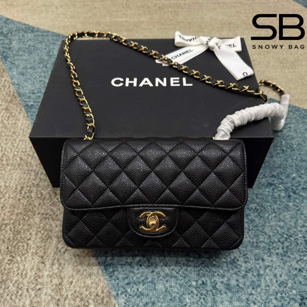 Túi Chanel Túi Chanel Classic Mini 8 Black Caviar GHW 20CM Đen Khóa Vàng