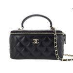 Túi Chanel Vanity Top Handle Black Lambskin 17CM Màu Đen sang trọng và thanh lịch