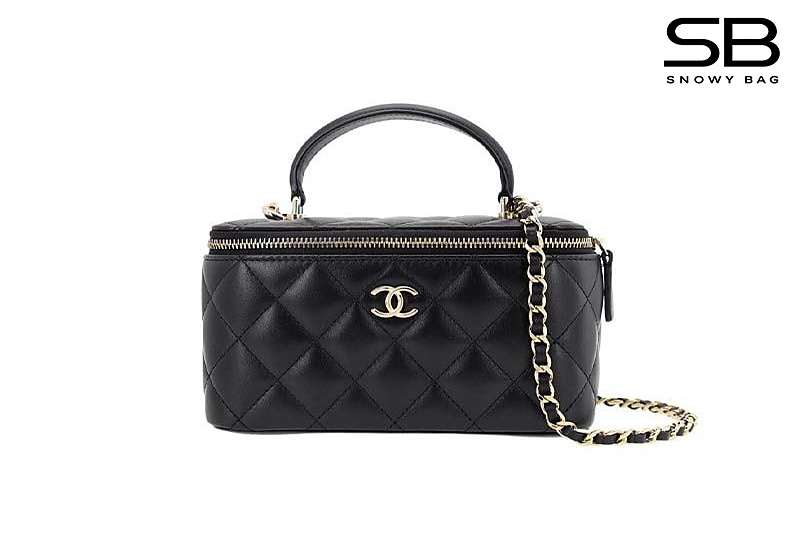 Túi Chanel Vanity Top Handle Black Lambskin 17CM Màu Đen sang trọng và thanh lịch