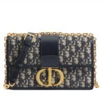 Túi Dior 30 Montaigne Chain Bag Blue Oblique Jacquard sang trọng