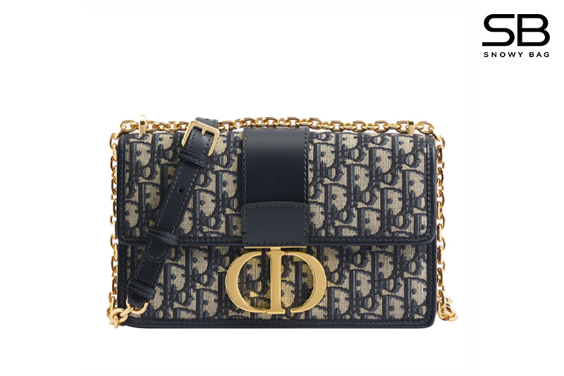 Túi Dior 30 Montaigne Chain Bag Blue Oblique Jacquard sang trọng