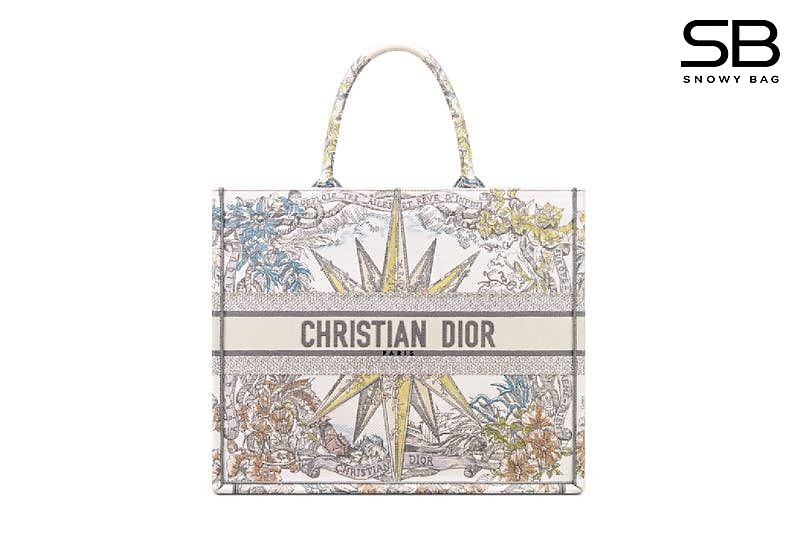 Túi Dior Book Tote Large White Multicolor Rêve D’infini Embroidery sang trọng