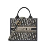 Túi Dior Book Tote Small Blue Dior Oblique thêu và da