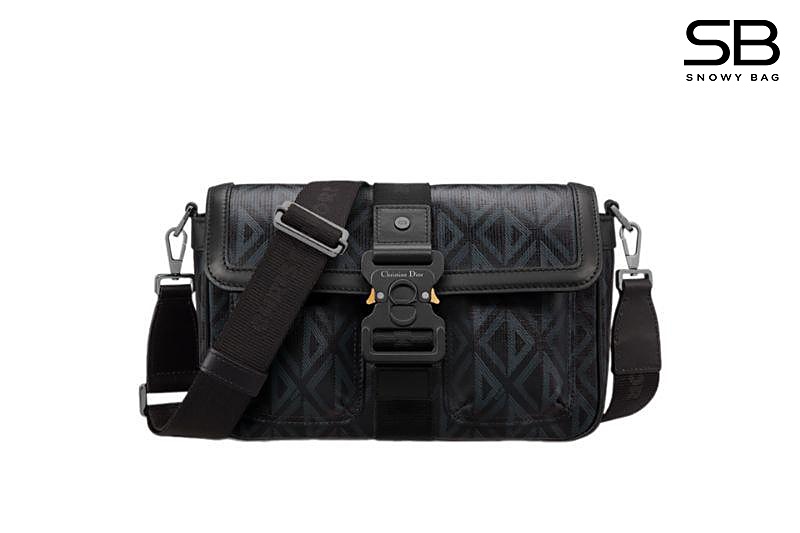 Túi Dior Hit the Road Bag with Strap Black Diamond Canvas Đen sang trọng