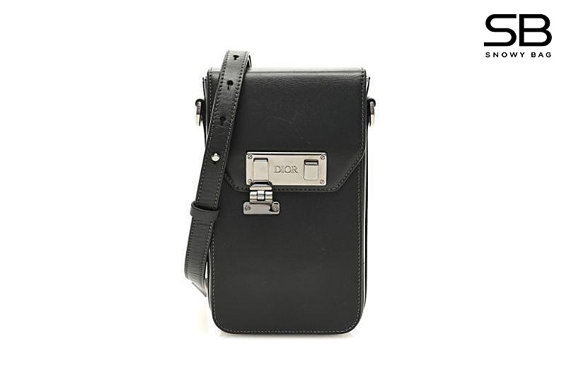 Túi Dior Lock Messenger Clutch Verticle Pouch Black Calfskin sang trọng