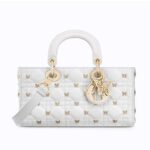 Túi Dior Medium Lady D-Joy Butterfly Latte Lambskin GHW Kem sang trọng