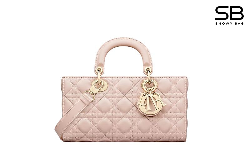 Túi Dior Medium Lady D-Joy Powder Pink Cannage Lambskin Size 26 Hồng sang trọng