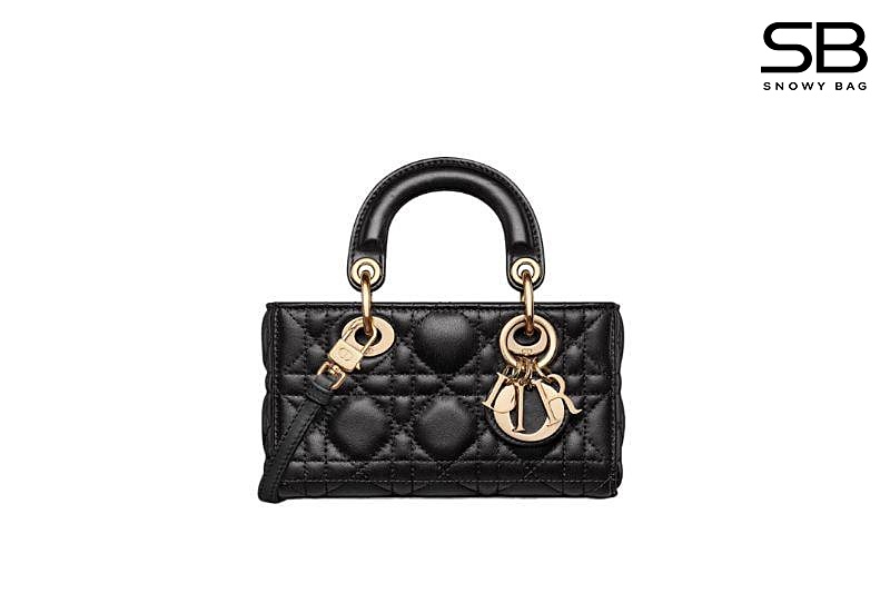Túi Dior Micro Lady D-Joy Black Lambskin GHW Đen Khóa Vàng sang trọng
