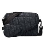 Túi Dior Saddle Triple Pouch Màu Đen Oblique Jacquard sang trọng