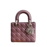 Túi Dior Small Lady Peony Pink Lambskin GHW Màu Hồng Đất sang trọng
