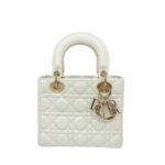 Túi Dior Small Lady White Lambskin GHW Trắng sang trọng và tinh tế