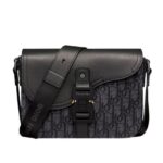 Túi Dior Small Saddle Messenger Bag with Flap Black Oblique Đen sang trọng