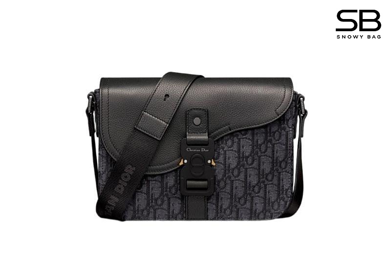 Túi Dior Small Saddle Messenger Bag with Flap Black Oblique Đen sang trọng