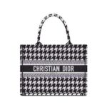 Túi Dior Tote Book Medium Size 36 Black White Marco Houndstooth đẹp mắt