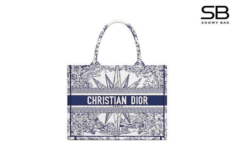 Túi Dior Tote Book Medium White Blue Rêve D’infini Embroidery sang trọng