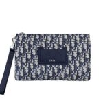 Túi Dior Triangle Cluth Bag Beige Black Jacquard and Leather Màu Be sang trọng