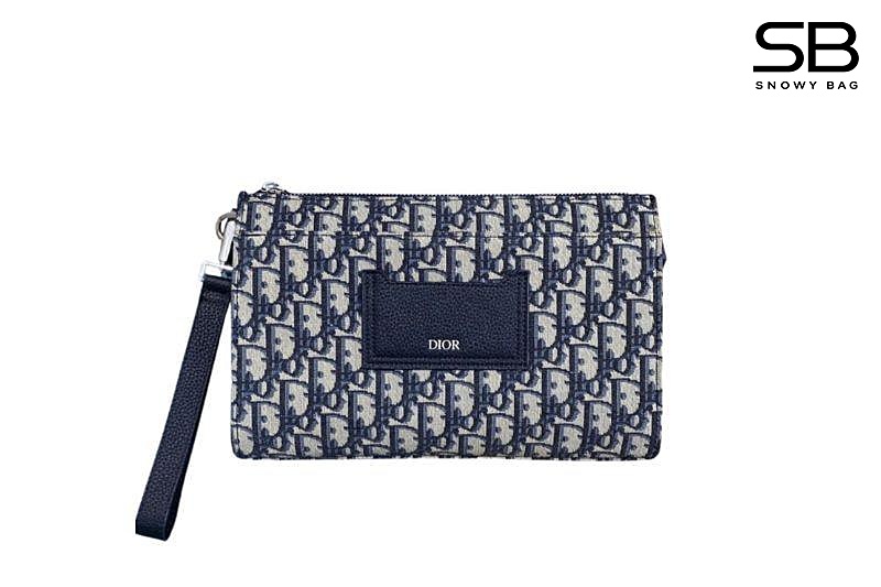 Túi Dior Triangle Cluth Bag Beige Black Jacquard and Leather Màu Be sang trọng